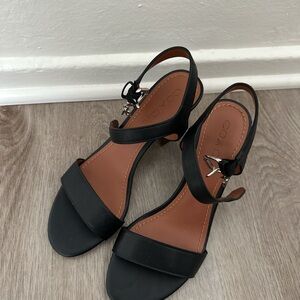 Coach Black Leather Women's Sandals